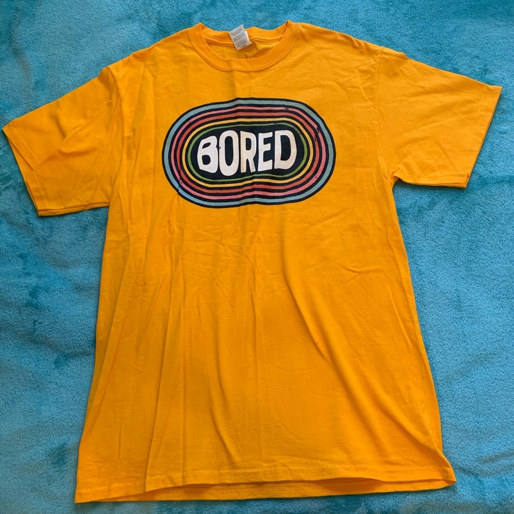 🔴SOLD🔴 Unisex Orange Rainbow Bored Shirt